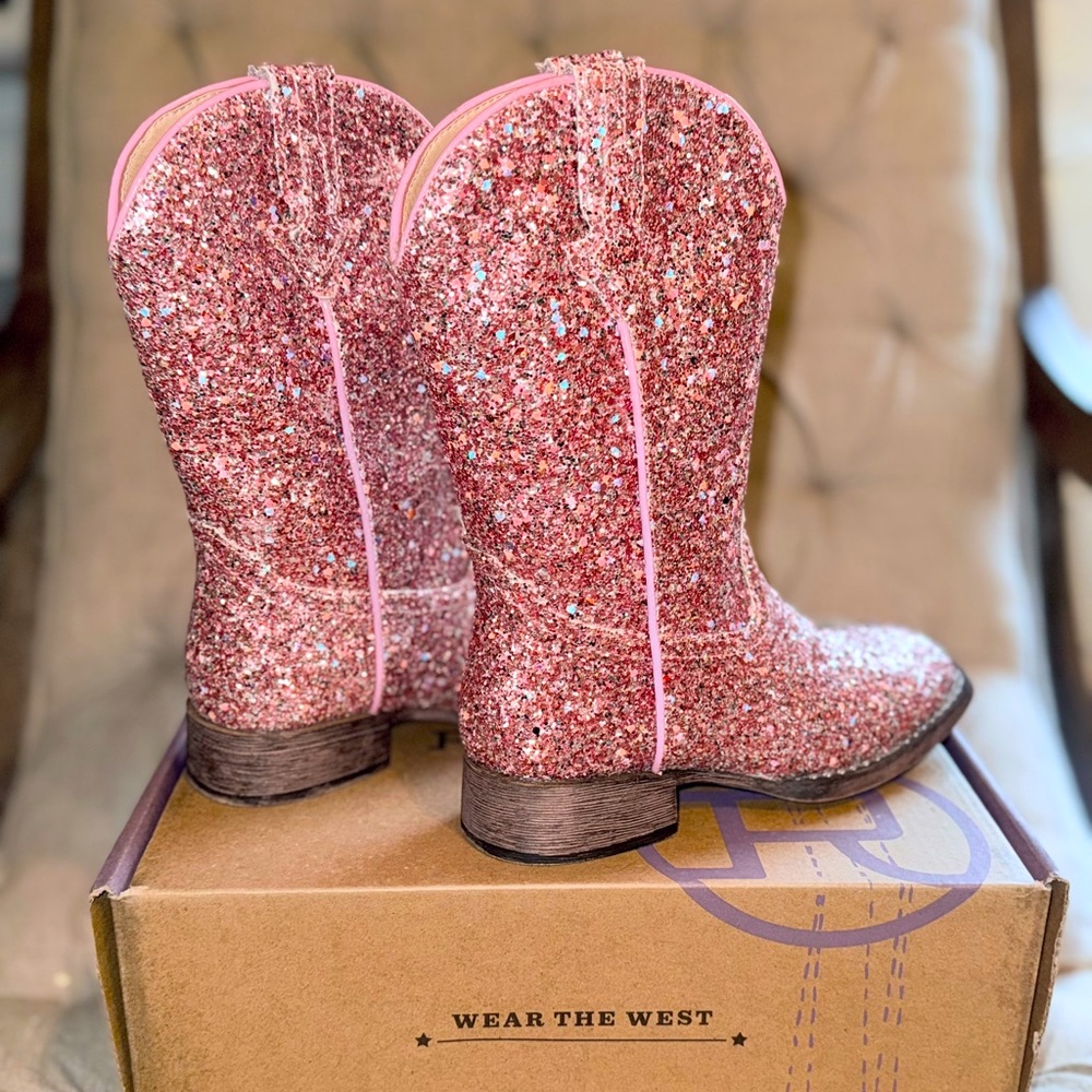 Roper Little Kids Glitter Galore Mid Calf Cowgirl Boots